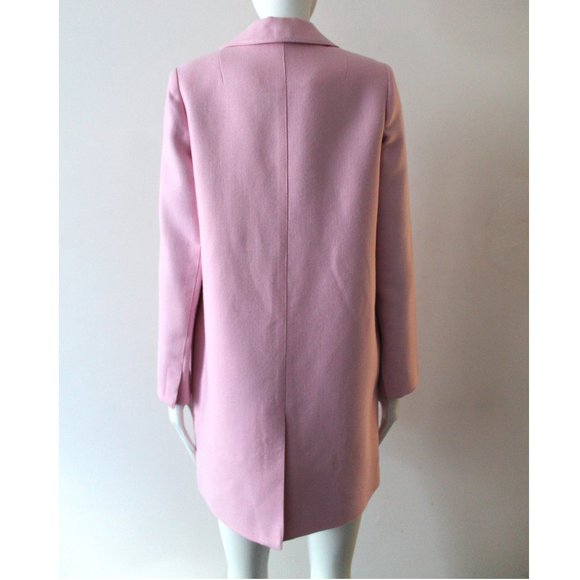 Smythe Lab Coat / Size 2 / Petal Pink Long Wool Blend - Picture 3 of 11